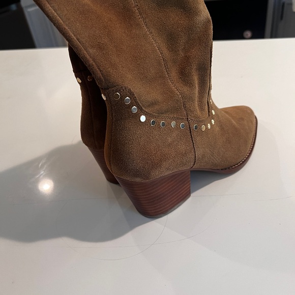 Coach Brown Suede studded boots - Picture 3 of 6